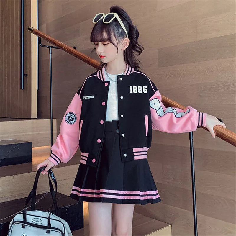 Girls love Long Sleeve Coats and Skirts Set