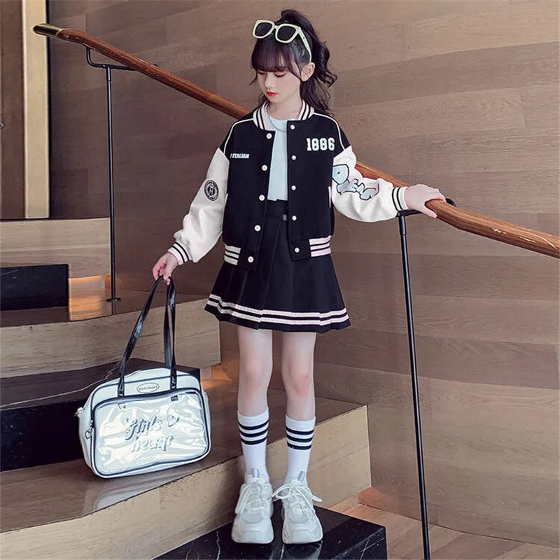 Girls love Long Sleeve Coats and Skirts Set