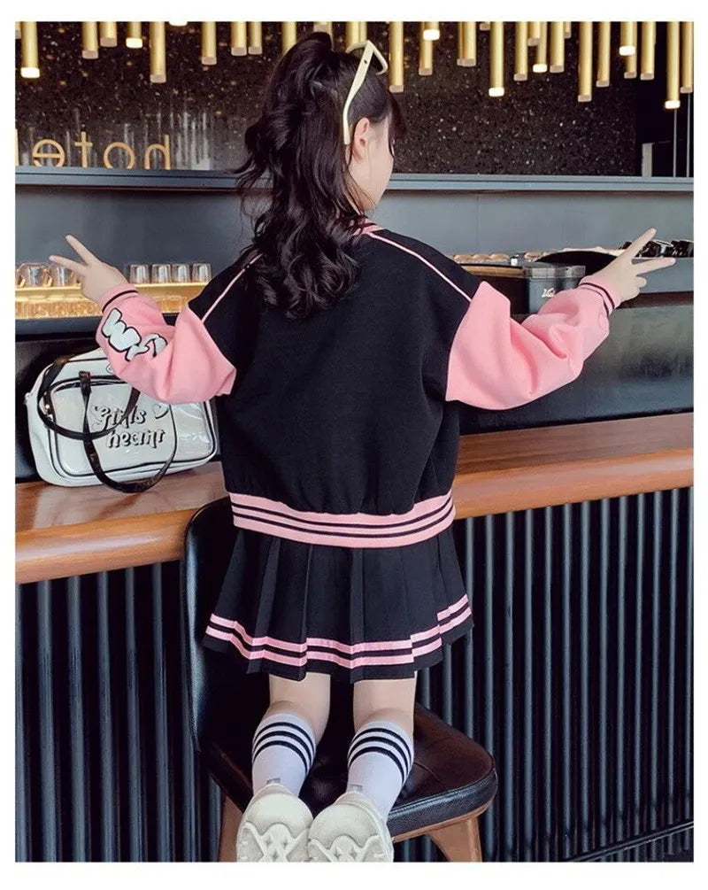 Girls love Long Sleeve Coats and Skirts Set